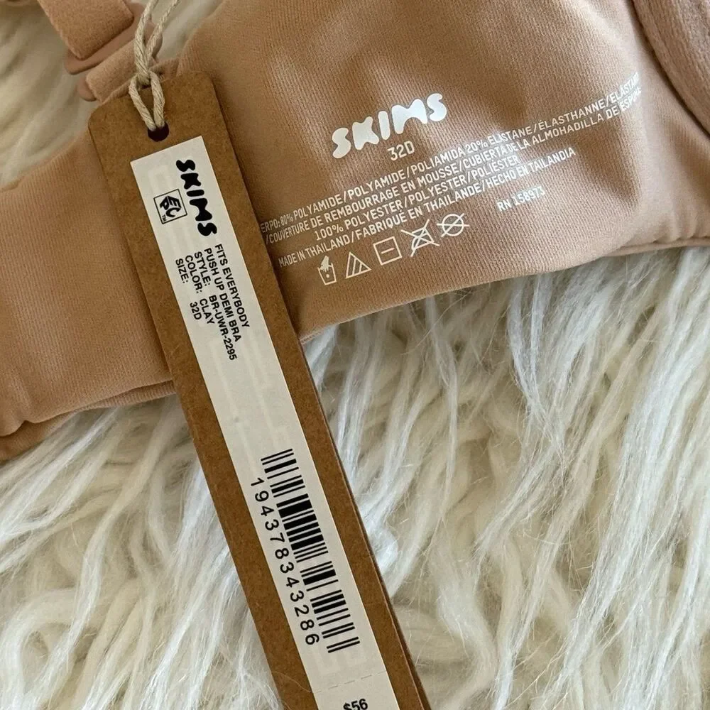 Skims Fits Everybody Push-up Demi Bra Clay 32D